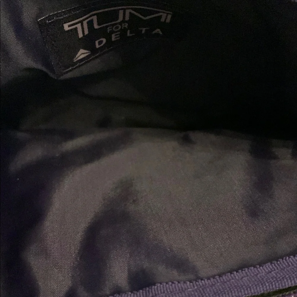 TUMI for Delta Black and Purple Travel Pouch